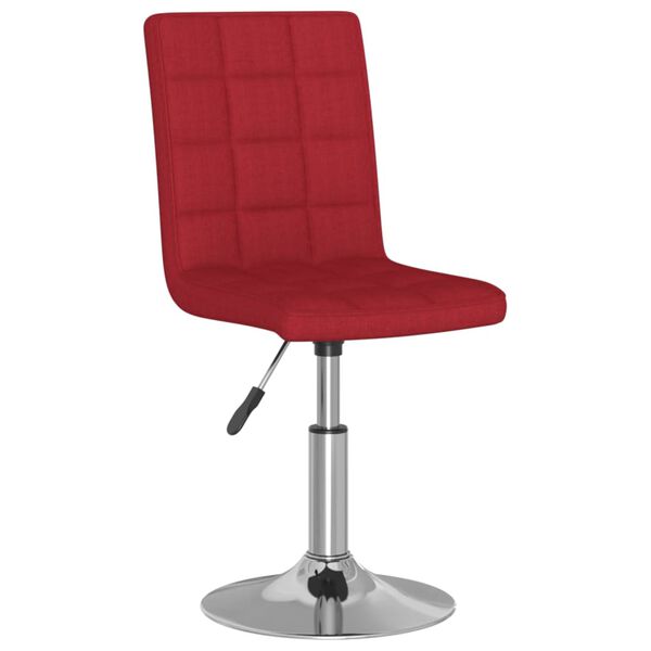 vidaXL Silla de comedor giratoria tela color vino tinto