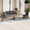 vidaXL Set de muebles de jard&iacute;n 6 pzas y cojines rat&aacute;n sint&eacute;tico gris