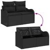 vidaXL Conjunto de sof&aacute; de jard&iacute;n 7 pcs Negro Polirat&aacute;n