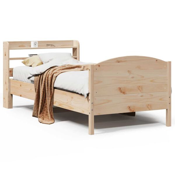 vidaXL Estructura de cama sin colch&oacute;n madera maciza de pino 90x200 cm