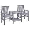 vidaXL Sillas de jard&iacute;n con mesita madera maciza acacia 159x61x92 cm