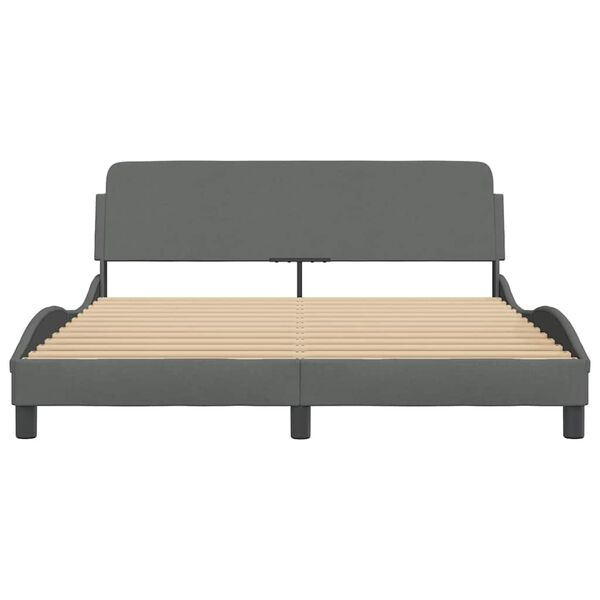 vidaXL Estructura de cama Dover de tela gris oscuro 160x200 cm