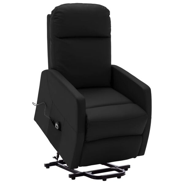 vidaXL Sillón elevable cuero sintético negro