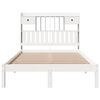 vidaXL Cama con estantería sin colchón madera maciza blanca 135x190 cm