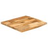 vidaXL Tablero de mesa borde natural madera maciza mango 40x40x2,5 cm