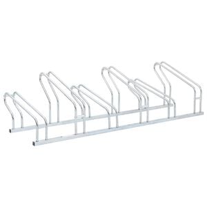 vidaXL Soporte para 6 bicicletas suelo independiente acero galvanizado