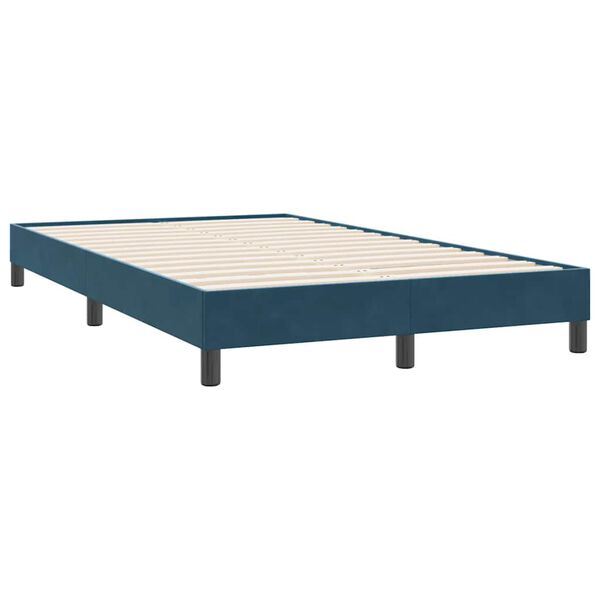 vidaXL Estructura de cama sin colch&oacute;n terciopelo azul oscuro 120x220cm