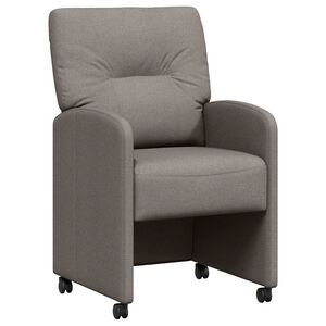 vidaXL Sillas de Comedor con Ruedas 2 pcs Taup&eacute; 57 x 67 x 95 cm tela