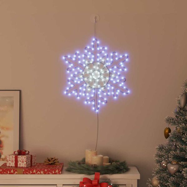 vidaXL Copos de nieve navide&ntilde;os Azul 55.5 x 55.5 x 0.75 cm PVC