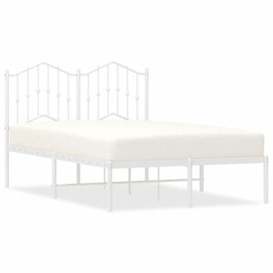 vidaXL Estructura cama sin colch&oacute;n con cabecero metal blanco 120x190cm