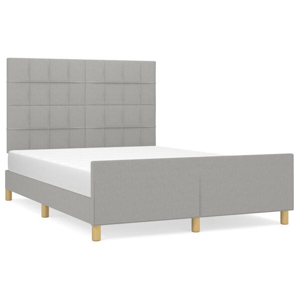 vidaXL Cama sin colch&oacute;n tela gris claro 140x190 cm