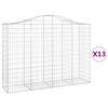 vidaXL Cestas gaviones 13 uds forma de arco hierro 200x50x140/160 cm