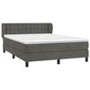vidaXL Cama box spring con colch&oacute;n terciopelo gris oscuro 140x190 cm