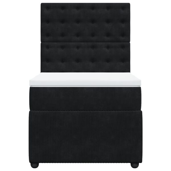 vidaXL Cama box spring con colch&oacute;n terciopelo negro 80x200 cm