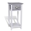 vidaXL Mesita de noche con 1 caj&oacute;n gris y blanca