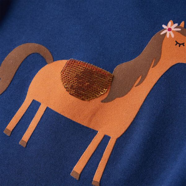 Camiseta infantil de manga larga azul marino 104