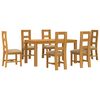 vidaXL Conjunto de comedor 7 uds. Beige Madera de Roble S&oacute;lido