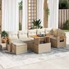 vidaXL Set sof&aacute;s jard&iacute;n y cojines 8 pzas rat&aacute;n sint&eacute;tico acacia beige
