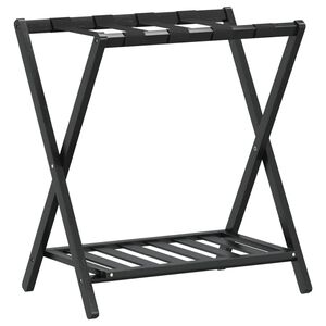 vidaXL Soporte para maletas bamb&uacute; negro 68x38x58 cm