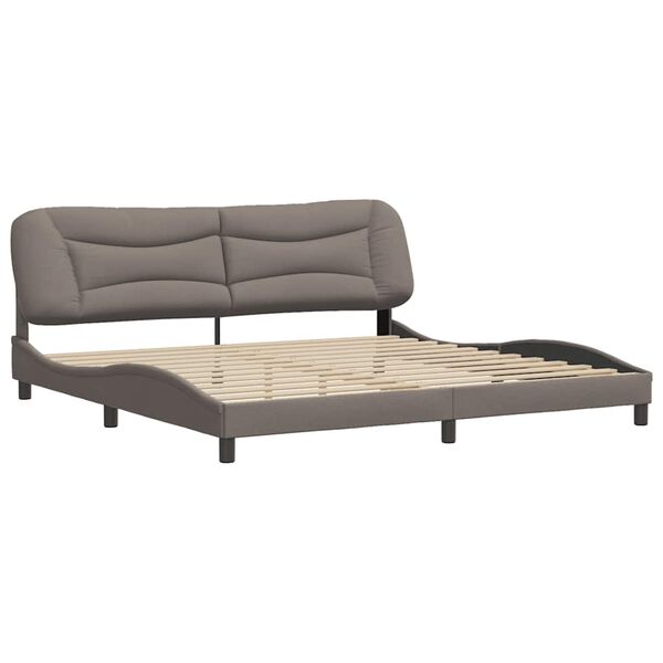 vidaXL Estructura de cama sin colch&oacute;n Hvar tela gris taupe 200x200 cm
