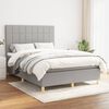 vidaXL Cama box spring con colch&oacute;n tela gris claro 140x200 cm