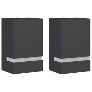 vidaXL Apliques de exterior 2 unidades acero inoxidable negro