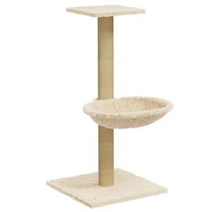 vidaXL Rascador para gatos con poste de sisal crema 74 cm