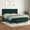 vidaXL Cama box spring con colch&oacute;n terciopelo verde oscuro 200x200 cm