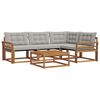 vidaXL Conjunto de sof&aacute;s de exterior 5 pcs Gris Natural y Claro
