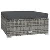 vidaXL Set de muebles de jard&iacute;n 9 pzas y cojines rat&aacute;n sint&eacute;tico gris