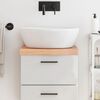 vidaXL Encimera ba&ntilde;o madera maciza tratada marr&oacute;n claro 40x40x(2-6) cm