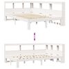 vidaXL Cama con estantería sin colchón madera maciza blanca 135x190 cm