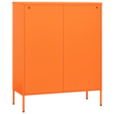 vidaXL Armario de cajones de acero naranja 80x35x101,5 cm