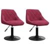 vidaXL Sillas de comedor giratorias 2 unidades terciopelo rojo tinto