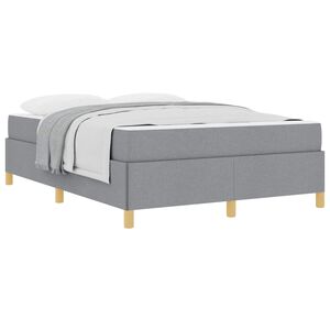 vidaXL Estructura de cama con colch&oacute;n Gris Claro 140 x 200 cm tela