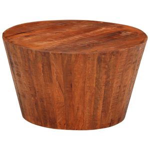 vidaXL Mesa de centro de madera maciza de mango rugosa &Oslash; 52x30 cm