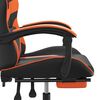 vidaXL Silla gaming con reposapi&eacute;s cuero sint&eacute;tico negro naranja