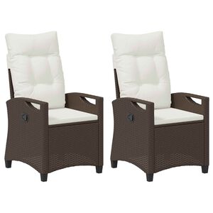 vidaXL Silla de Jard&iacute;n 2 pcs Marr&oacute;n y crema 56 x 60 x 112 cm