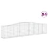 vidaXL Cestas de gaviones 4 uds forma de arco hierro 400x50x80/100 cm