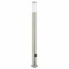 vidaXL Baliza luminosa con sensor y toma de corriente, 110 cm, acero inoxidable, IP44
