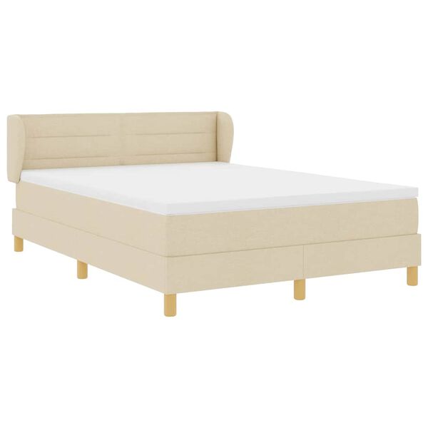 vidaXL Cama tipo Box Spring con colch&oacute;n Crema 200 x 160 cm Poli&eacute;ster