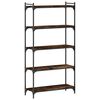 vidaXL Librer&iacute;a 5 estantes madera ingenier&iacute;a roble ahumado 80x30x154cm