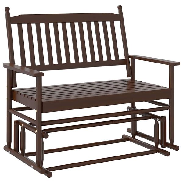 vidaXL Banco deslizante madera maciza de &aacute;lamo marr&oacute;n 118x70x104,5 cm