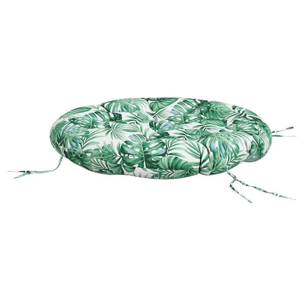 vidaXL Coj&iacute;n redondo tela Oxford estampado de hojas &Oslash; 100x11 cm