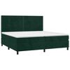 vidaXL Cama box spring colch&oacute;n y LED terciopelo verde oscuro 200x200cm