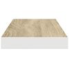 vidaXL Estante flotante pared 2 uds MDF roble y blanco 60x23,5x3,8 cm