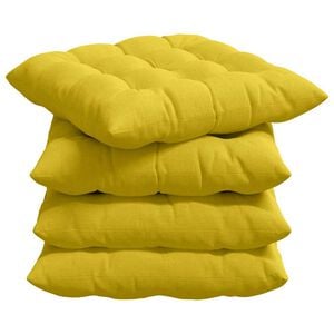 vidaXL Cojines para asiento 4 uds. Tela Amarillo Claro 40 x 40 x 6 cm