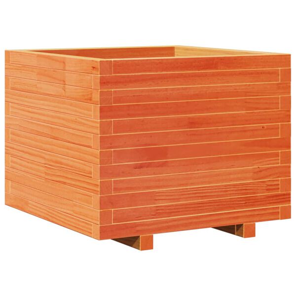 vidaXL Jardinera madera maciza de pino marr&oacute;n cera 60x60x49,5 cm