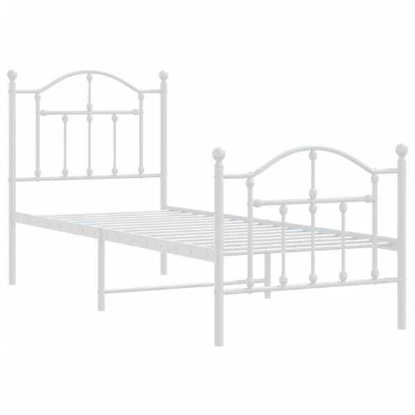 vidaXL Estructura cama sin colch&oacute;n con estribo metal blanco 75x190 cm
