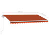vidaXL Toldo autom&aacute;tico LED sensor de viento naranja marr&oacute;n 450x350 cm